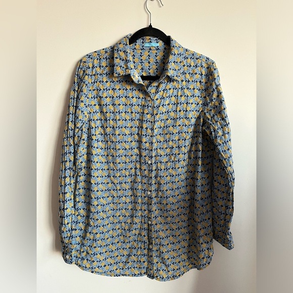j.mclaughlin Cotton Pineapple Button down shirt - Picture 2 of 9